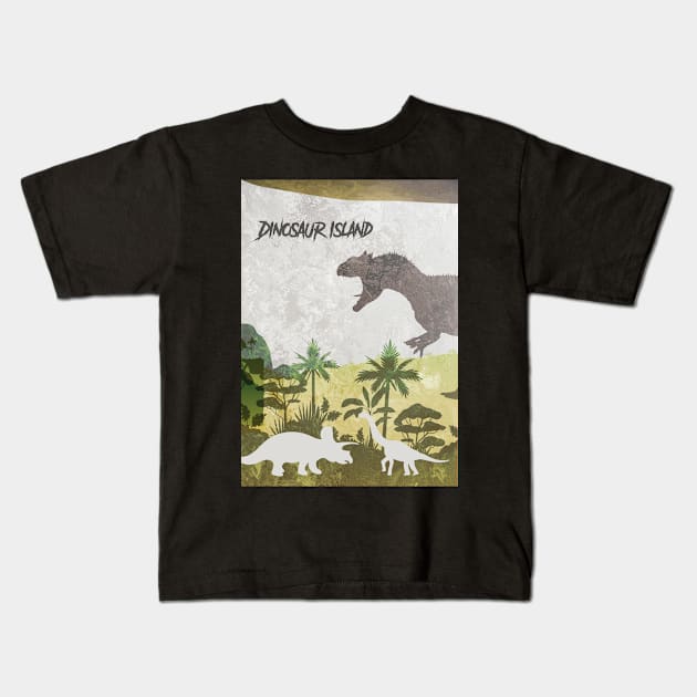 Dinosaur Island - Board Games Design - Movie Poster Style - Board Game Art Kids T-Shirt by MeepleDesign